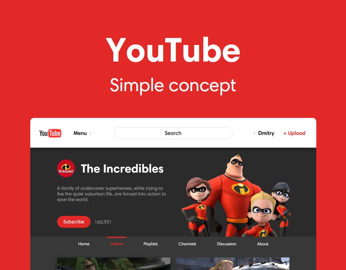 YouTube Redesign By Dmitry Nikonov Design Ideas Cap 
