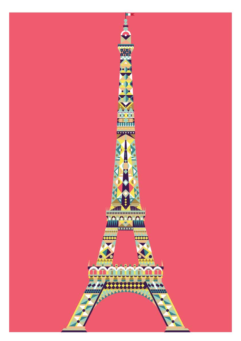 The Eiffel Tower  is a wrought iron lattice tower on the Champ de Mars in Paris, France. It is named after the engineer Gustave Eiffel, whose company designed and built the tower. 