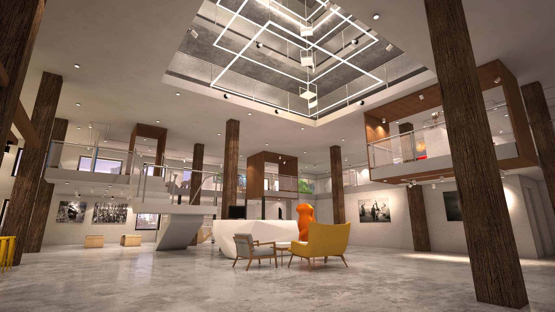 modern hotel lobby plan