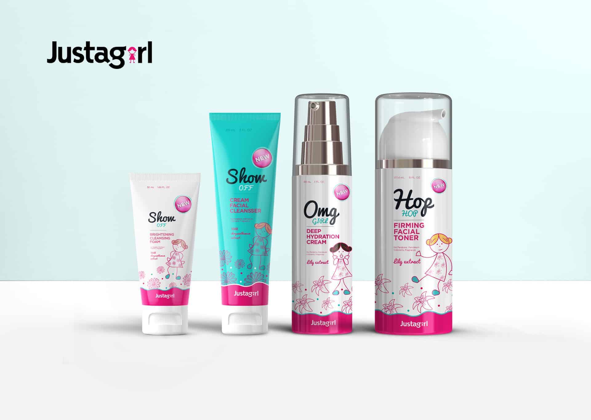 Just A Girl Brand - Teen Skincare Package Design