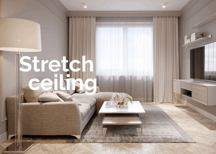Landing page for company making stretch ceilings