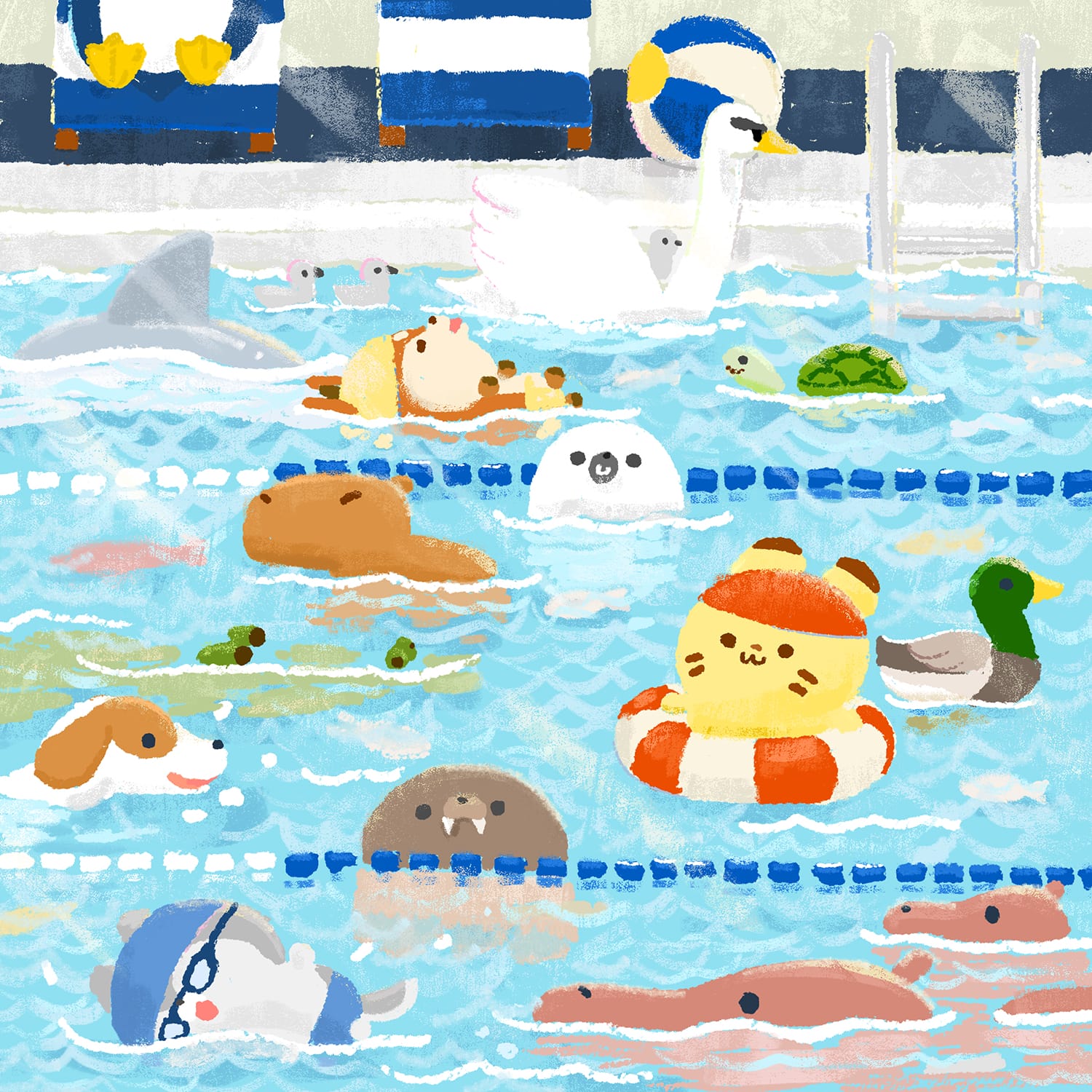 Swimming pool with animals - Corner of the world-5